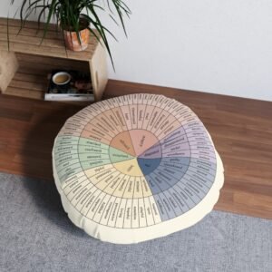 Feelings Wheel Round Floor Pillow (Modern)